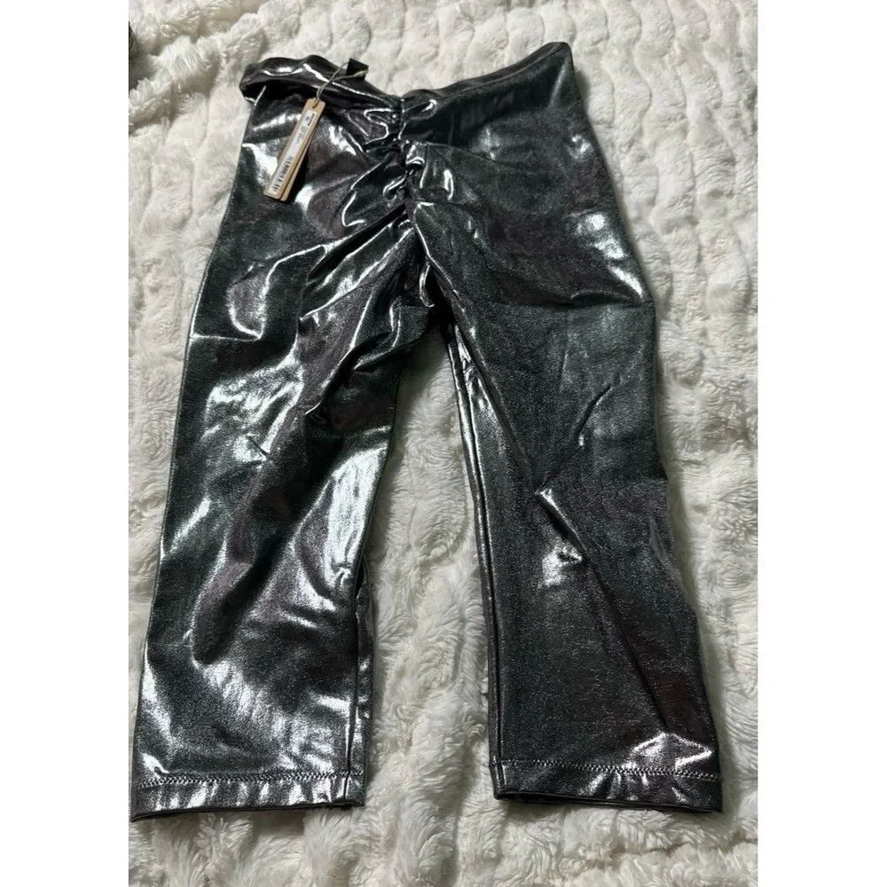Metallic Swim V Waist Pant Chrome